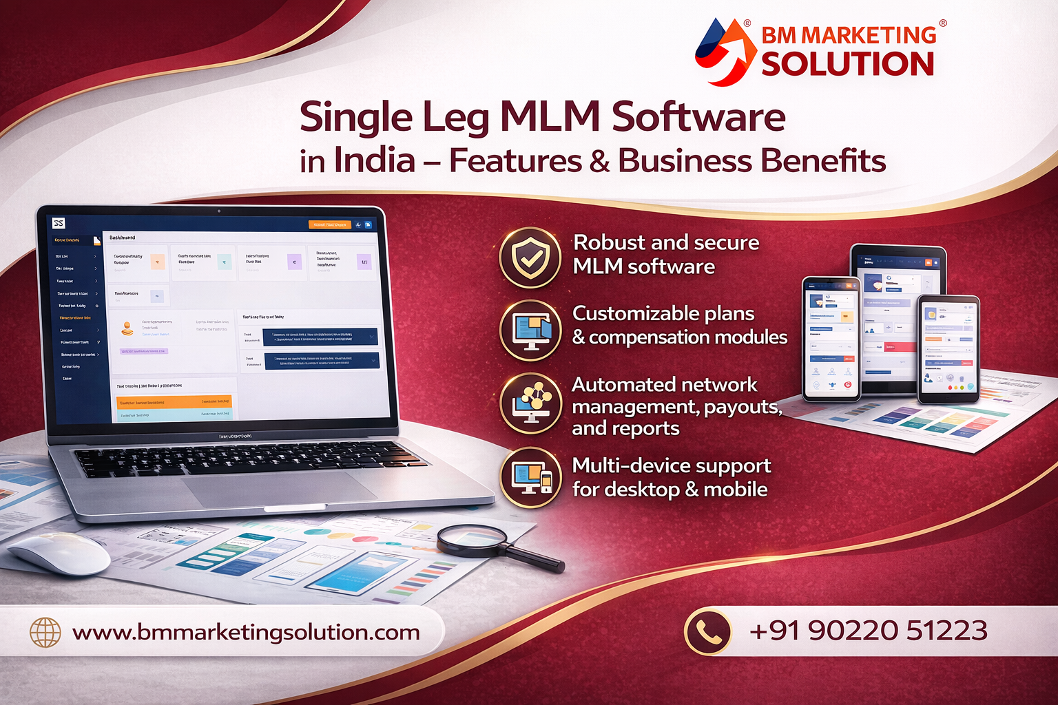 Single Leg MLM Software in India dashboard overview