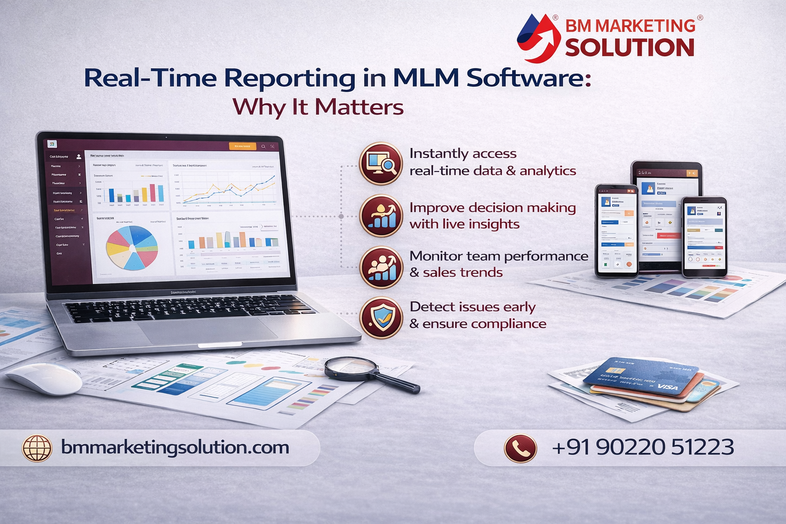 Real-time reporting in MLM software dashboard