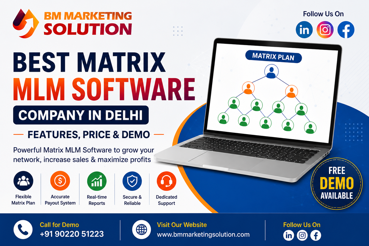 Best Matrix MLM Software Company in Delhi offering secure Matrix MLM software with automated commissions, genealogy management, e-wallet integration, and payment gateway solutions.