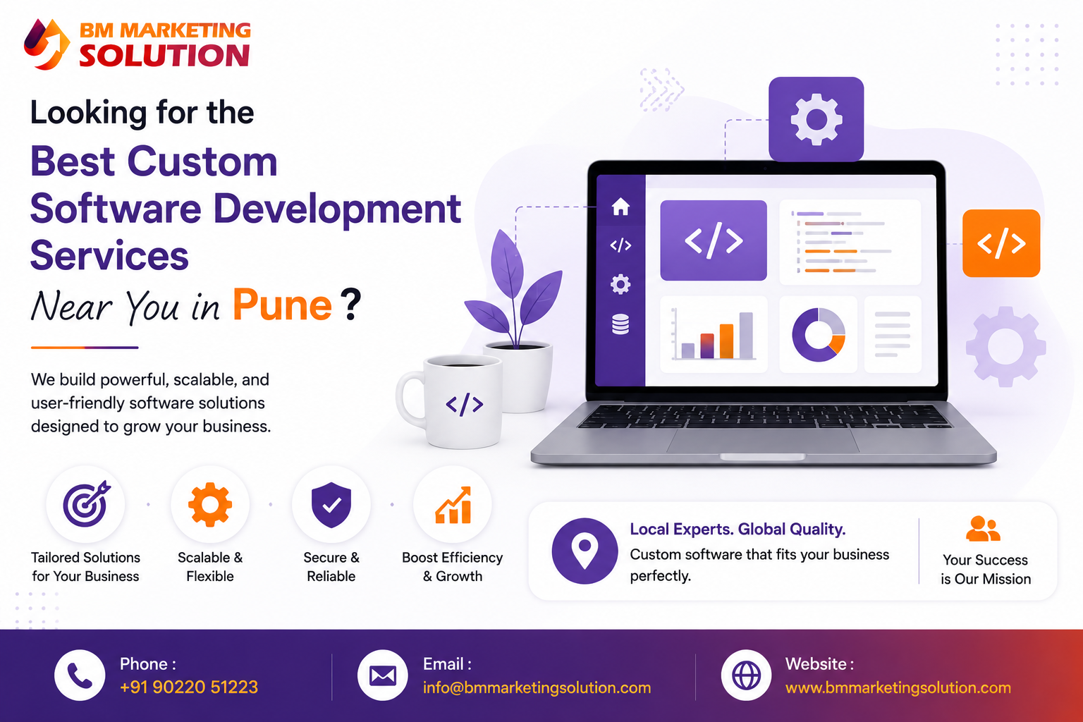 Professional custom software developers near you in Pune building secure web applications and enterprise software solutions for businesses.